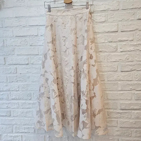 [BUNJANG] GRL Lace Long Skirt (Beige) / GRL  망사 스커트