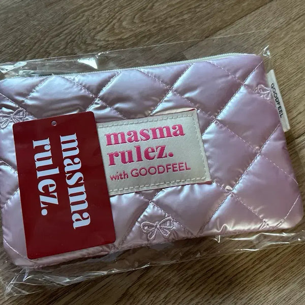[BUNJANG] Good Feeling Marz Ribbed Quilting Pouch / 좋은느낌 마스마룰즈 리본퀼팅 파우치 새상품