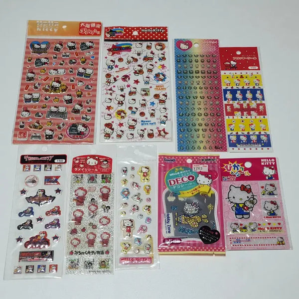 [BUNJANG] Vintage Kitty Sticker Bundle (9 pcs) / 고전 키티 스티커 9개 일괄