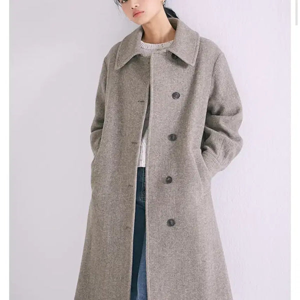 [BUNJANG] MIXXO Long Coat Beige / 미쏘 롱코트 베이지 S/상태좋음