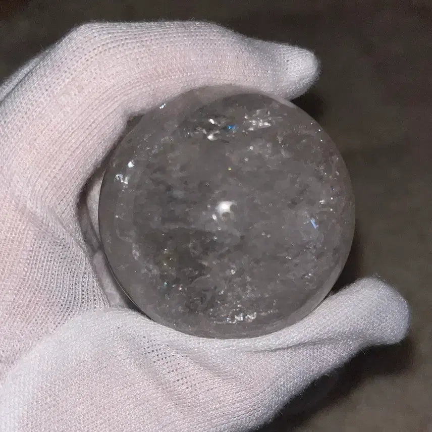 [BUNJANG] Natural Rainbow Clear Quartz Sphere Stone Decor / 천연원석 무지개 백수정 클리어쿼츠 스피어 수정 구 돌 스톤 오브제 소품