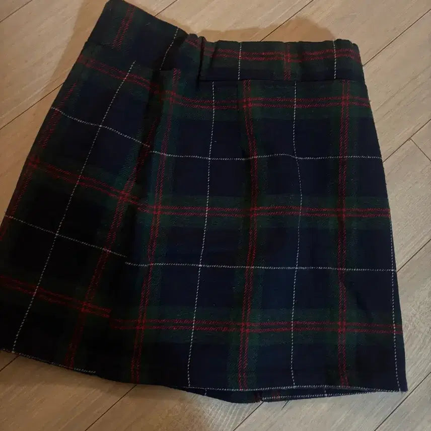 [BUNJANG] Red and Green Check Pattern Midi Skirt / 체크 패턴 스커트