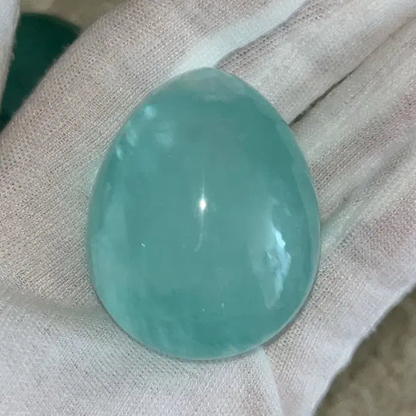 [BUNJANG] Natural Mint Fluorite Egg Carving Stone Object / 천연원석 민트 플루오라이트 에그 카빙 수정 구 돌 스톤 오브제 소품