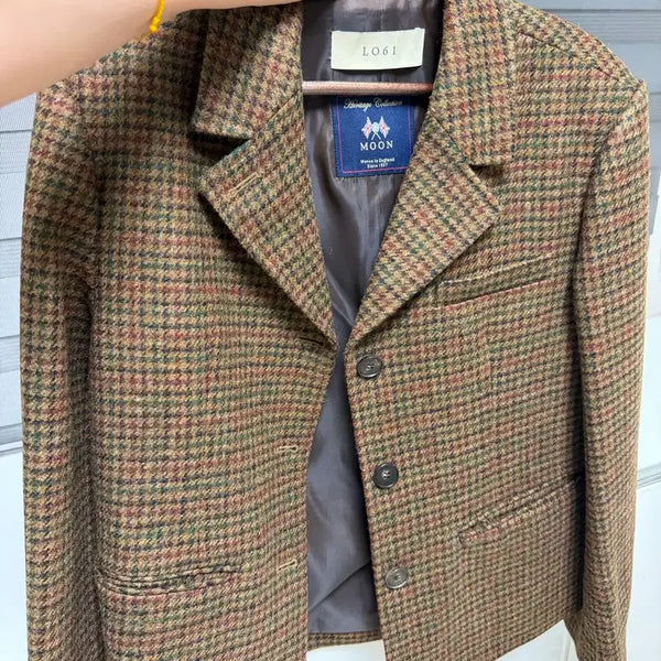[BUNJANG] Lo61 Brown Check Pattern Jacket / Lo61 엘오61(1번착용)체크 패턴 자켓 브라운
