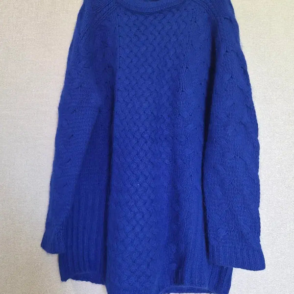 [BUNJANG] System Blue Cable Knit Sweater / 시스템 블루 케이블 니트 스웨터