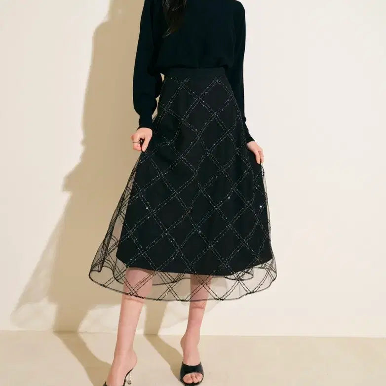 [BUNJANG] Blanchot Grid Tulle Skirt / BLANCHOT 블랑쇼 그리드 튤 스커트