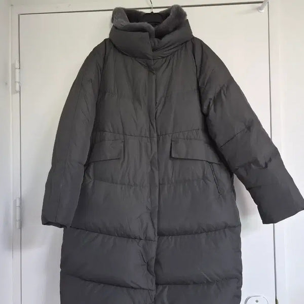 [BUNJANG] Acdba Goose Down Long Padding Rabbit Fur Collar / 아이잗바바 구스다운 롱패딩 레빗퍼넥카라