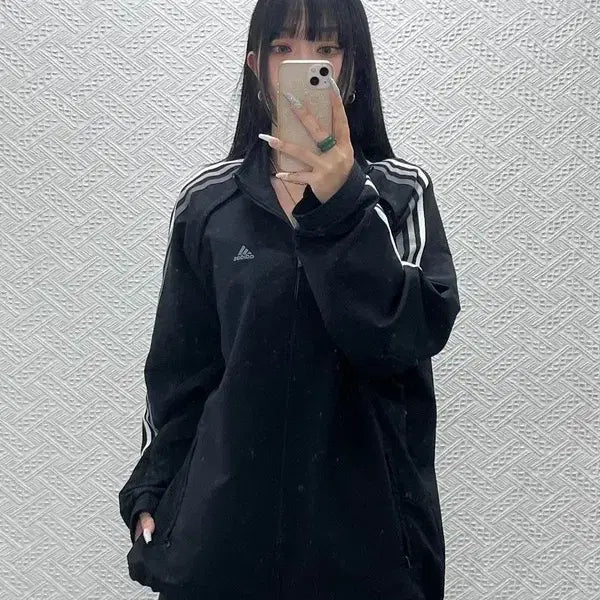 [BUNJANG] Adidas Retro Vintage Track Jacket / 아디다스 레트로 빈티지 트리플 삼선 바람막이 자켓 105 C15365