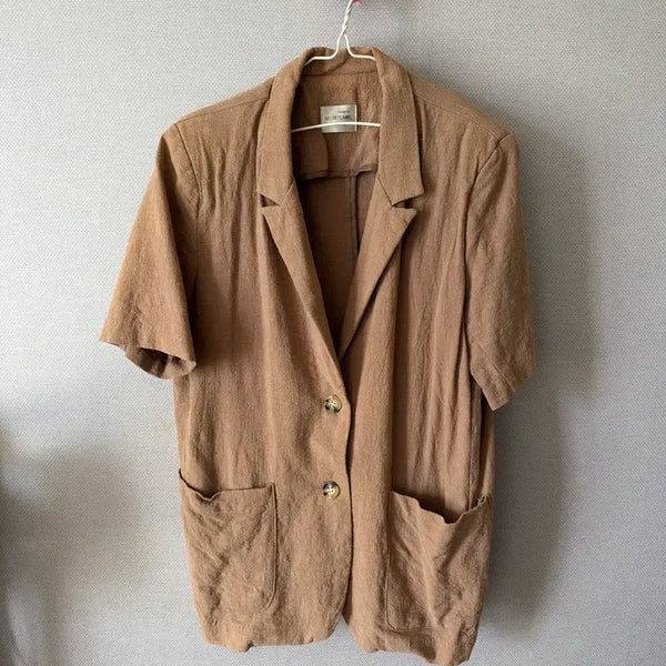 [BUNJANG] Cotton Blend Jacket Brown / 코튼 블렌드 자켓 브라운