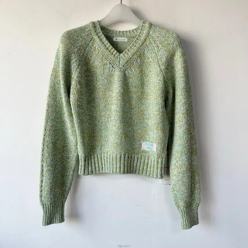 [BUNJANG] It MICHAA 2023 Tweed V-neck Pullover / 잇미샤 2023 트위드 브이넥 풀오버