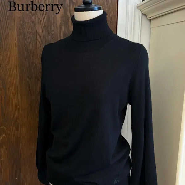 [BUNJANG] Burberry Black Turtleneck Knit / 버버리 정품 블랙 목폴라 니트