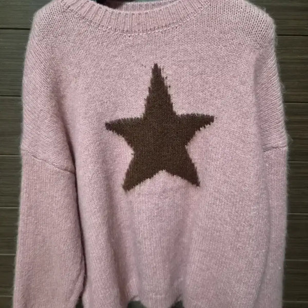 [BUNJANG] Pink Star Knit Sweater / 핑크색 별 니트