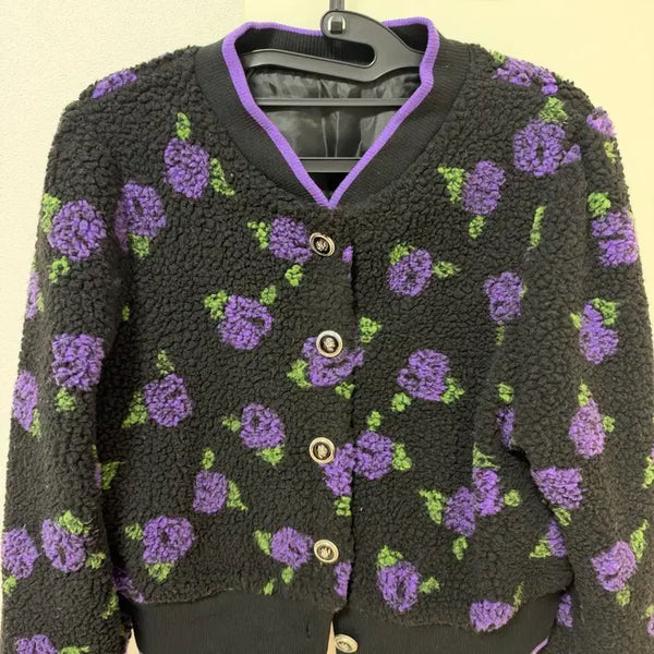 [BUNJANG] Flower Pattern Fleece Jacket / 플라워 패턴 뽀글이