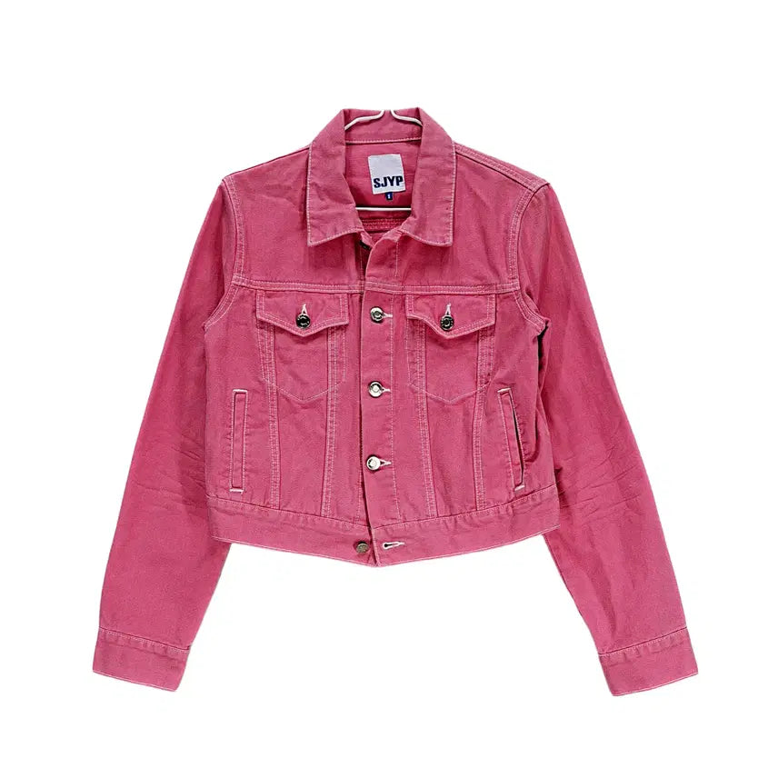 [BUNJANG] SJYP 90s Kitsch Denim Jacket Pink / 에스제이와이피 90 키치한 데님자켓 핑크 04207