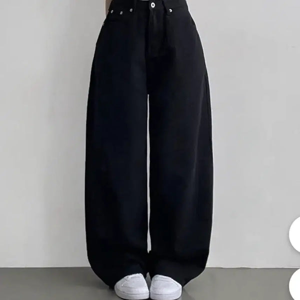 [BUNJANG] Black Wide Denim Pants / 블랙 와이드 데님 팬츠