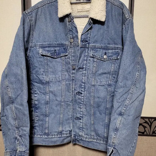 [BUNJANG] H&M Lambswool Collar Denim Jacket / H&M양털 카라 데님 자켓