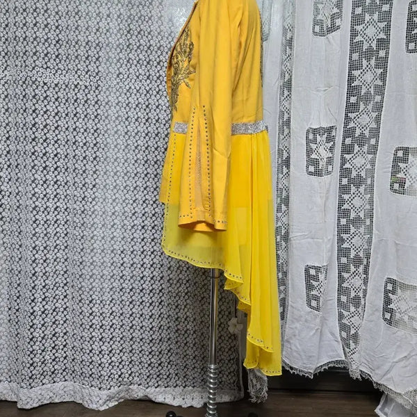 [BUNJANG] Custom Made Performance Jacket Yellow Sequins & Embroidery / 맞춤의상 고고장구 공연복 행사용 무대용