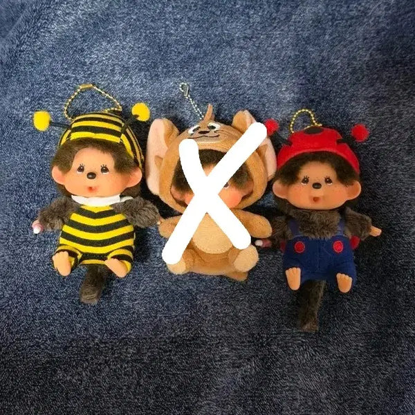 [BUNJANG] Monchhichi Genuine Bee Ladybug Jerry Monchhichi Keychain / 몬치치 정품 꿀벌 무당벌레 제리 몬치치 키링