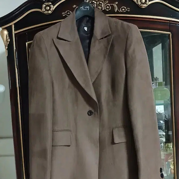 [BUNJANG] Khaki Brown Suede Jacket Women's Size 55 / 카키브라운 스웨이드 자켓 55