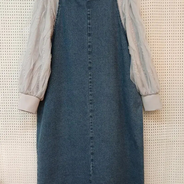 [BUNJANG] Denim Bib Dress / 데님 멜빵 원피스 M정도