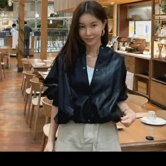 [BUNJANG] Myrim Leather Blouson Jacket / 마이림 레더 블루종(1회착용)