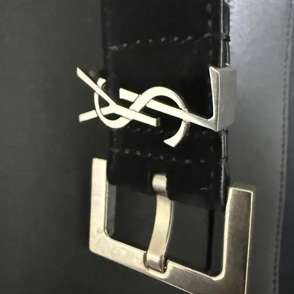 [BUNJANG] Saint Laurent Monogram Suede Belt / 80) 생로랑 모노그램 벨트 스웨이드