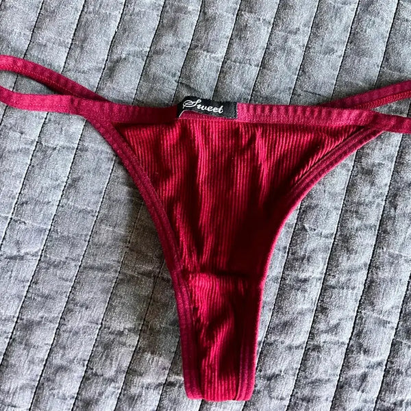[BUNJANG] Raina Wine Ribbed Panty / (중고) N 레이나 와인 골지 팬티 T