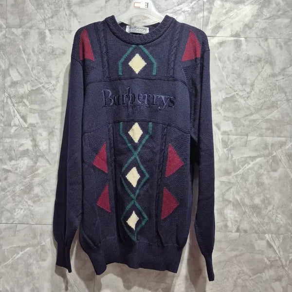 [BUNJANG] Burberry Logo Knit Sweater Navy / 버버리 니트 스웨터 네이비 남성용