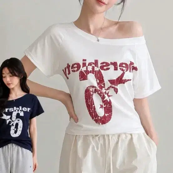 [BUNJANG] Off-Shoulder Short-Sleeve Top / 에이블리 오프숄더 반팔 판매