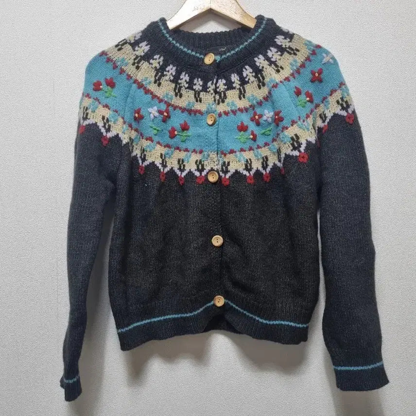 [BUNJANG] LeShop Pattern Embroidered Cardigan / 1008 7 르샵 패턴 자수 가디건