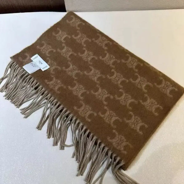 [BUNJANG] Celine Triomphe Pattern Scarf Brown Classic / 셀린느 트리오페 패턴 머플러 브라운 클래식