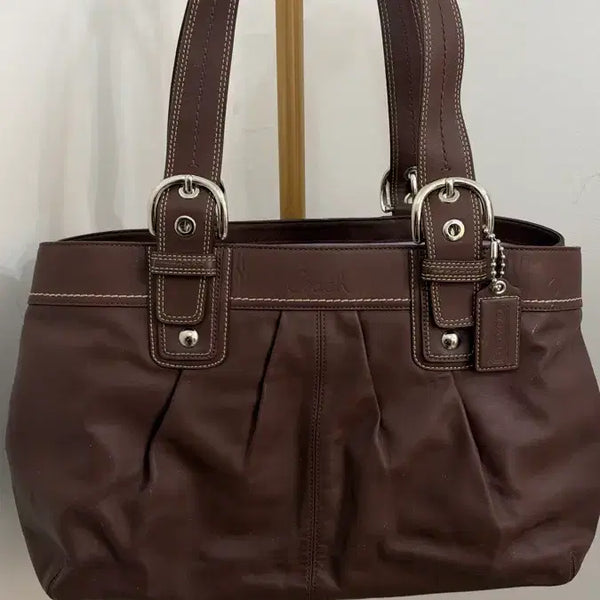 [BUNJANG] Coach Brown Leather Shoulder Bag (38cm Width) / 정품 코치 숄더백 가로38