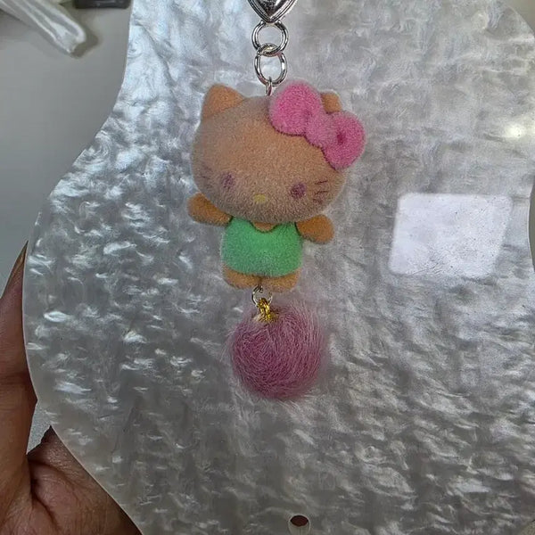 [BUNJANG] Hello Kitty Pink Fur Charm / 키티 핑크퍼키링