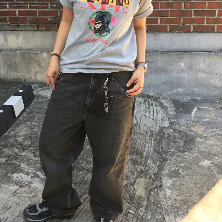 [BUNJANG] Levi's Black Denim Carpenter Pants / Levis 리바이스 흑청 카펜터 데님팬츠