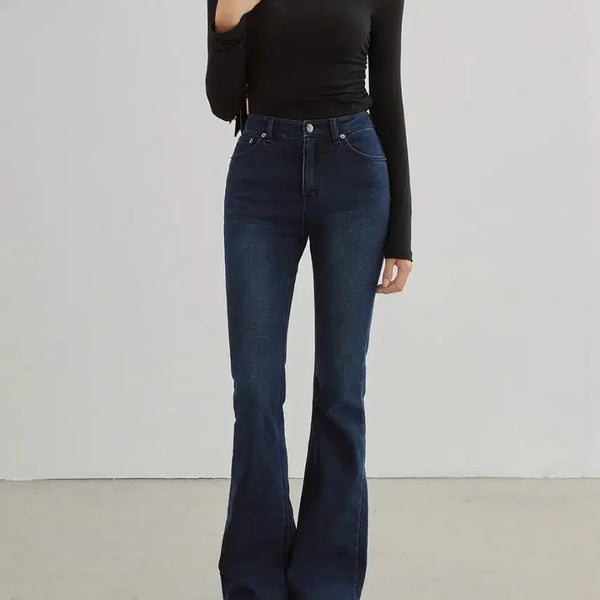 [BUNJANG] Hawa Fleece Lined Long Bootcut Denim / 새상품)하와 기모 롱 부츠컷 데님