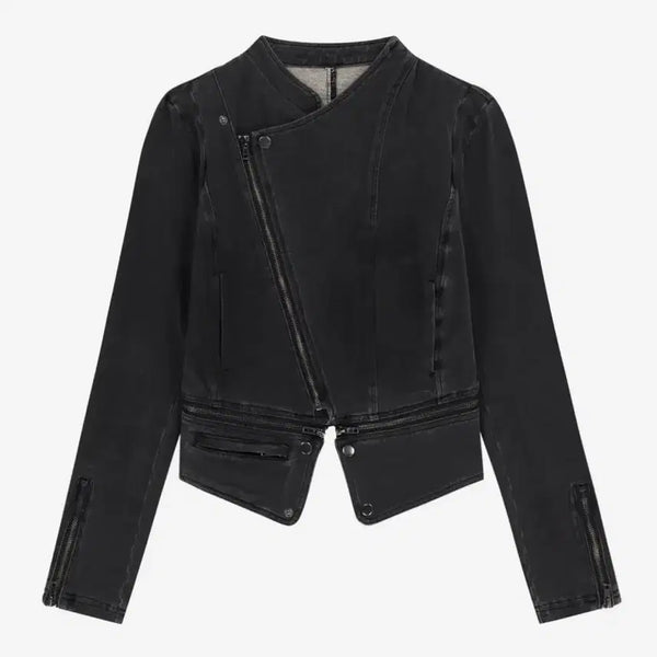 [BUNJANG] OHOS Detachable Span Denim Jacket Charcoal / 오호스 디테처블 스판 데님 자켓 차콜 (택 O)