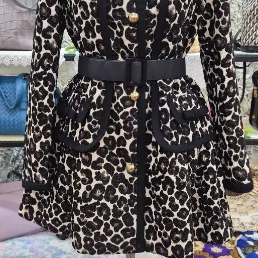 [BUNJANG] Lenibon Leopard Pattern Half Coat (Size 44-55) / 레니본 하프코트(44~55)