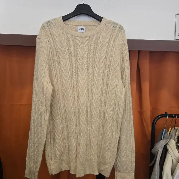 [BUNJANG] Zara Cable Knit Sweater Beige / 자라 케이블 니트 베이지