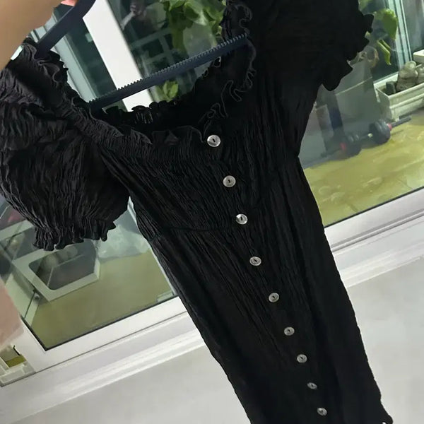 [BUNJANG] Black Frill Mini Dress / 블랙 프릴 원피스