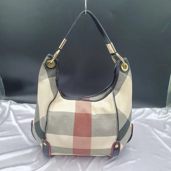 [BUNJANG] Daks Check Hobo Shoulder Bag / 닥스 체크 숄더백 호보백