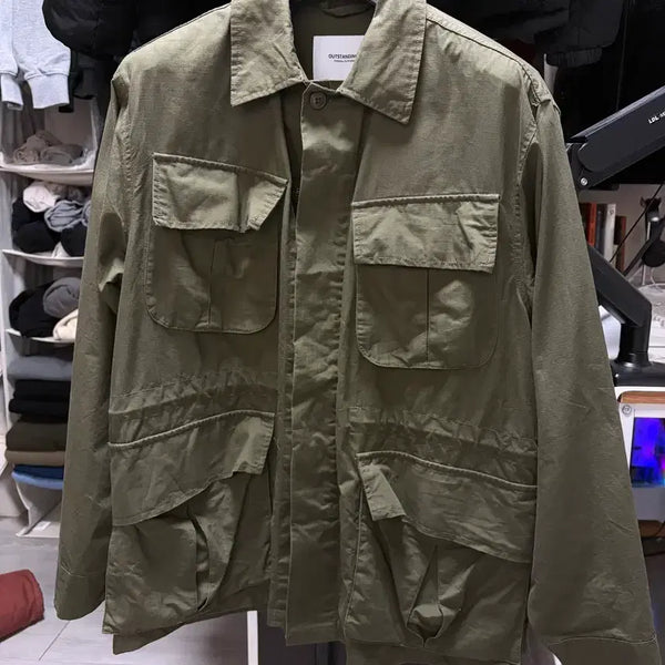 [BUNJANG] Outstanding Jungle Fatigue Jacket - Olive Green / 아웃스탠딩 정글 퍼티그 자켓_올리브 그린