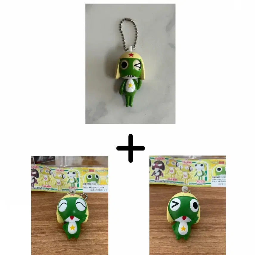 [BUNJANG] Classic Keroro Pachikuri & Squishy Keychains Bundle Set (3 Types) / 고전 케로로 키링 3종 일괄