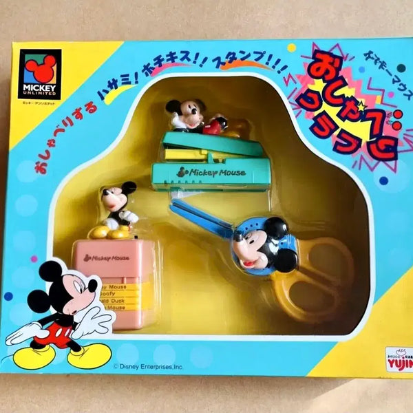 [BUNJANG] Disney Mickey Mouse Stationery Set with Scissors and Stapler / 디즈니 문구세트, 미키마우스 가위 스탬플러, 미키마우스 문구세트