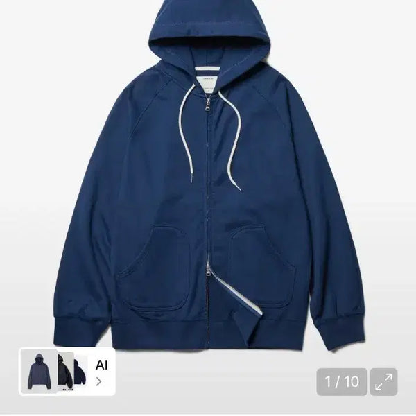 [BUNJANG] Ramolang Navy Hooded Zip-Up / 라모랭 후드 집업 네이비
