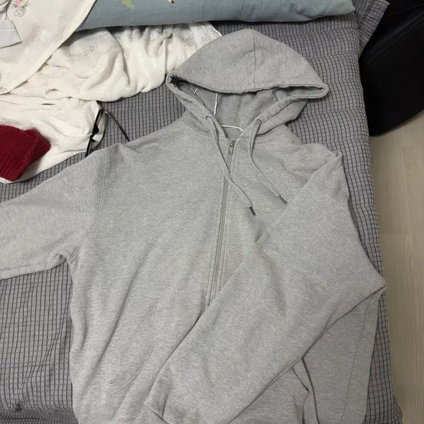 [BUNJANG] Personal Pack Grey Hooded Zip-up / 퍼스널팩 그레이 후드집업
