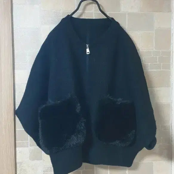 [BUNJANG] Women's Black Wool Pocket Jacket / 여성 검정털주머니자켓(새옷)