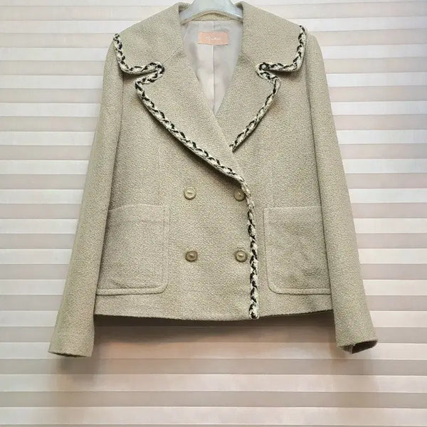 [BUNJANG] CC Collect Tweed Color-Block Double-Breasted Jacket / cc콜렉트> 트위드배색 더블자켓 (429천원)