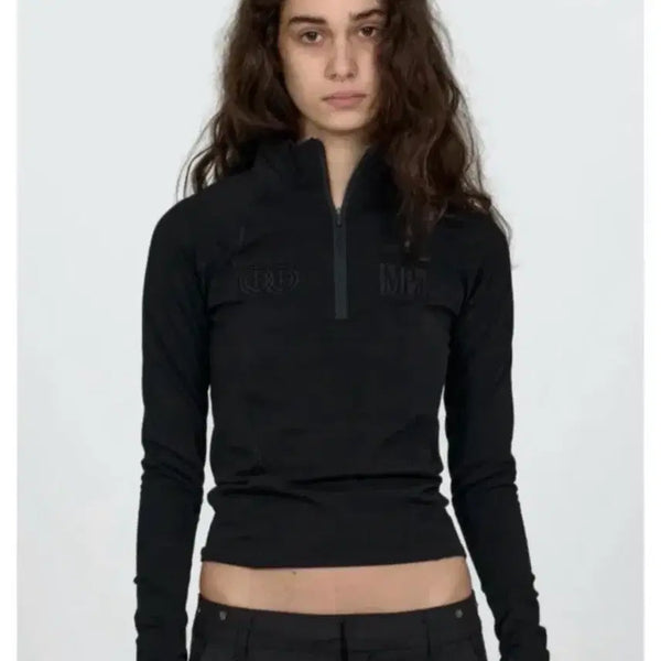 [BUNJANG] Plastic Product MPa Half Zip Up Black S / 플라스틱프로덕트 MPa 하프집업 블랙 S