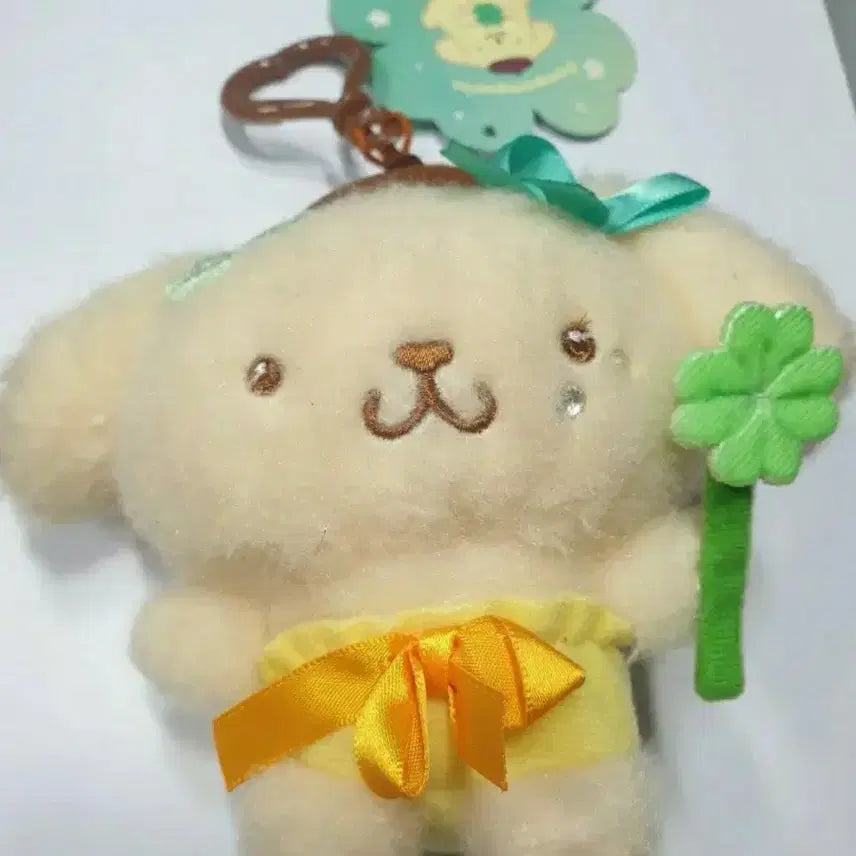 [BUNJANG] Pompompurin Four-Leaf Clover Plush Keyring Bag Charm / ~10/11) 폼폼푸린 네잎클로버 인형 키링 가방고리