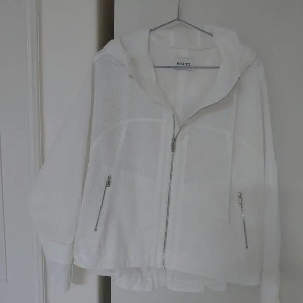 [BUNJANG] Serella White Hooded Windbreaker / 세레라 화이트 후드 바람막이